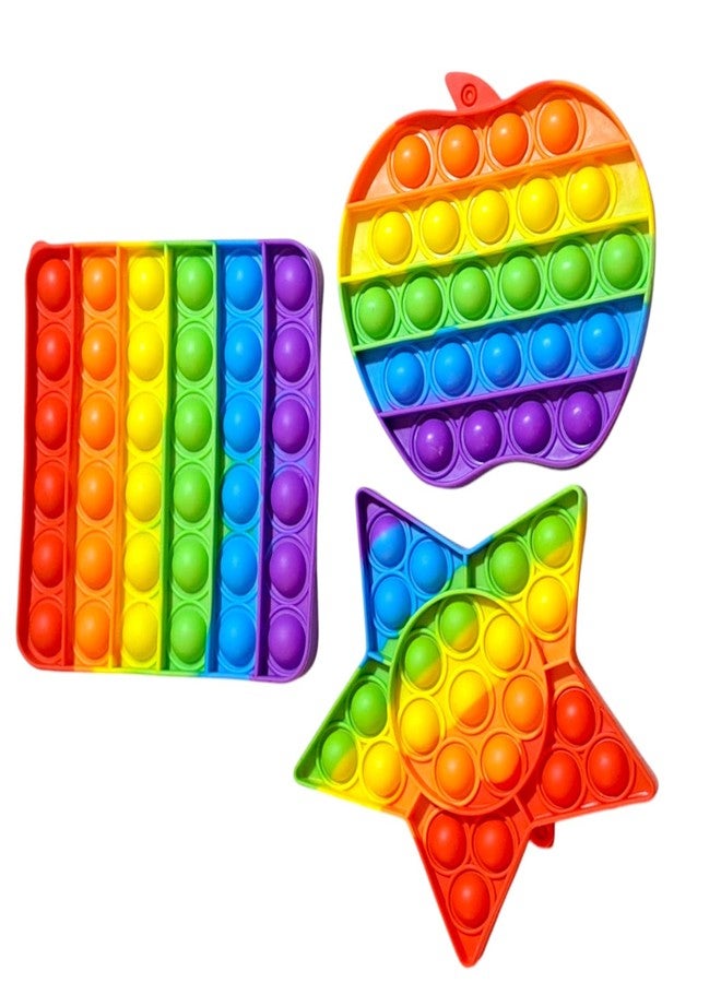 JNiL Push Pop it Bubble Fidget Toy, Stress Relief and Anti-Anxiety Tools Sensory Toy for Autism to Relieve Stress for Kids and Adults Mix Shape Mix Color Pop it (1) - Image 2